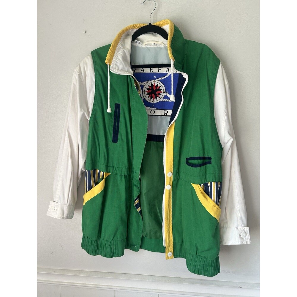 Braefair Sport Nautical Jacket Green Yellow White Blue Medium
